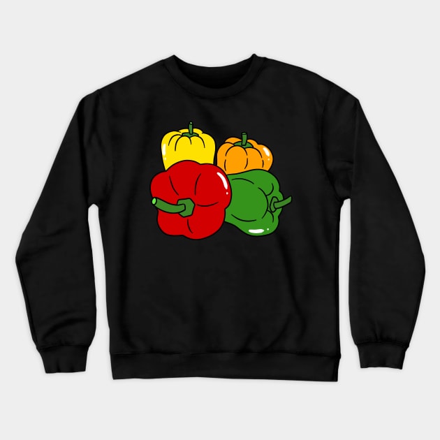 Red Green Orange and Yellow Bell Peppers Crewneck Sweatshirt by saradaboru